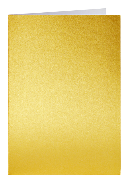 Correspondentiekaart Papicolor dubbel 105x148mm metallic goud pak à 6 stuks