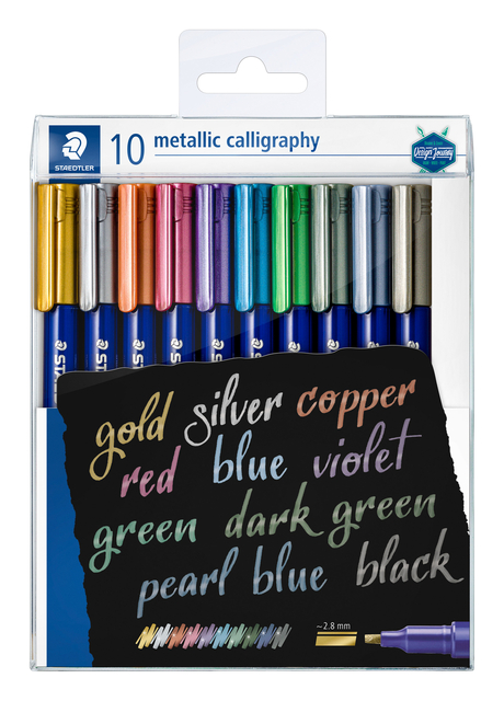 Kalligrafiepen Staedtler metallic etui à 10 kleuren