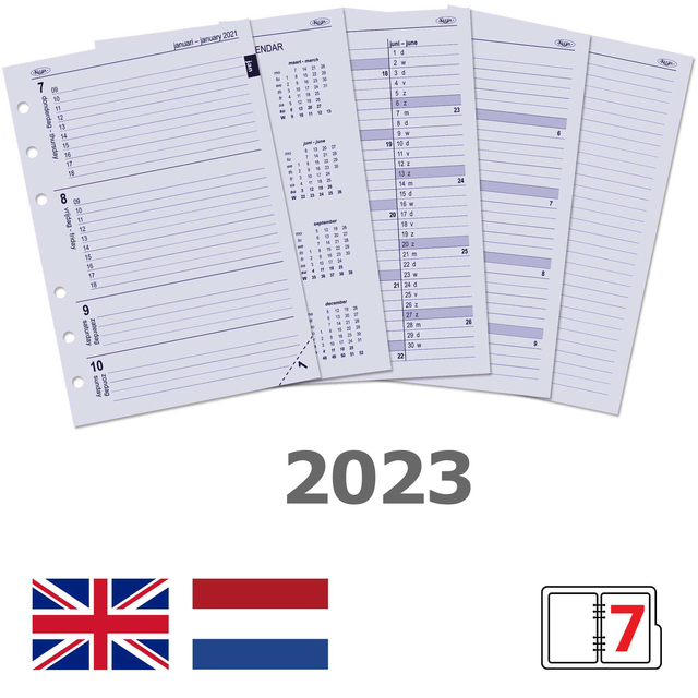 Agendavulling 2025 Kalpa A5 7dagen/2pagina's