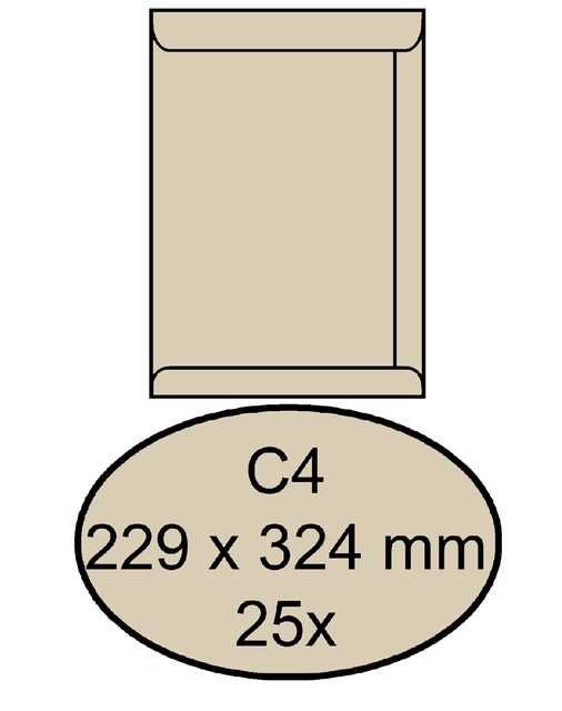 Envelop CleverPack akte C4 229x324mm gegomd creme pak à 25 stuks